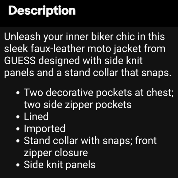 Guess Faux Leather Biker Jacket Moto Coat Light Pink Full Zip - Picture 3 of 14